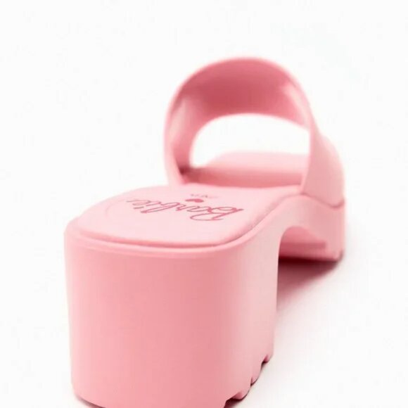 ZARA x BARBIE The Movie Rubberized Lug Sole Sandals Women's Size 7.5 - Picture 6 of 12